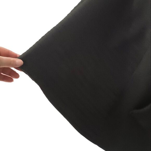 Black Le Moda Poncho Cape Coat with Faux Fur Collar and Pom Pom Ties Full Zip - Picture 5 of 7